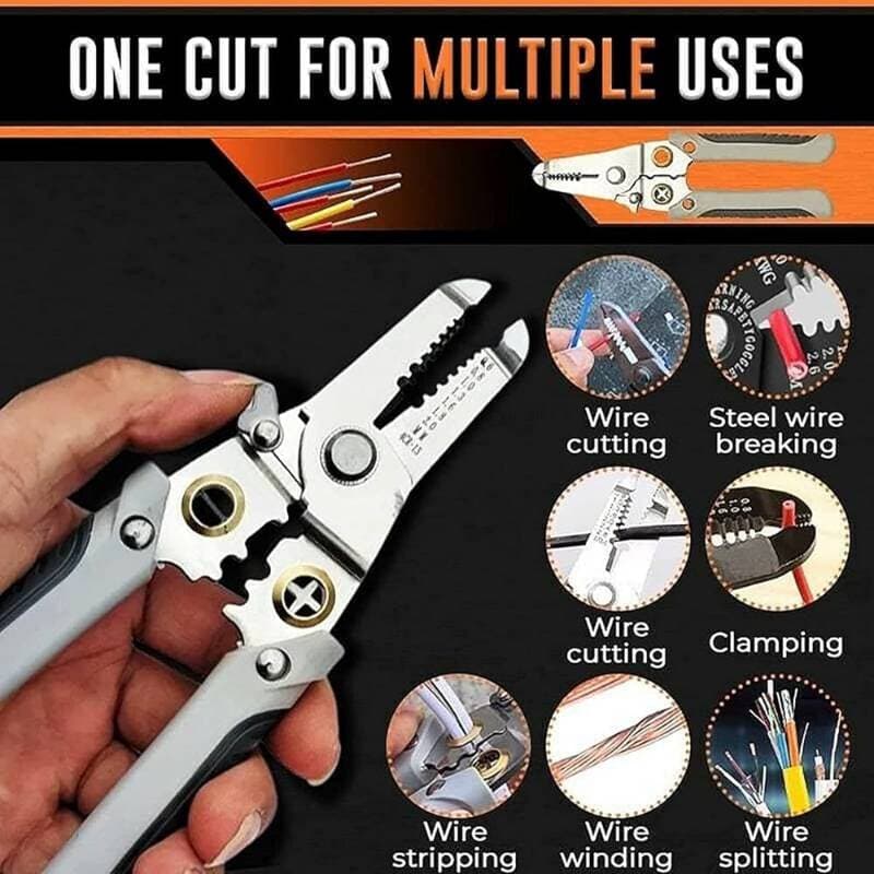 Multifunctional Wire Stripper Crimper Cable Cutter Pliers thumbnail 2