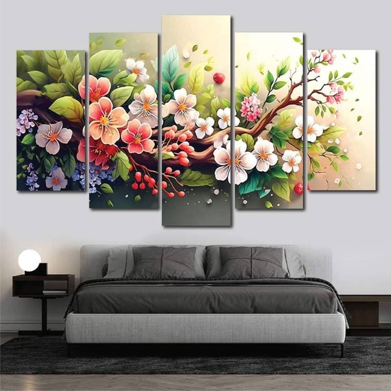 5 Part Flower Canvas- AM-C