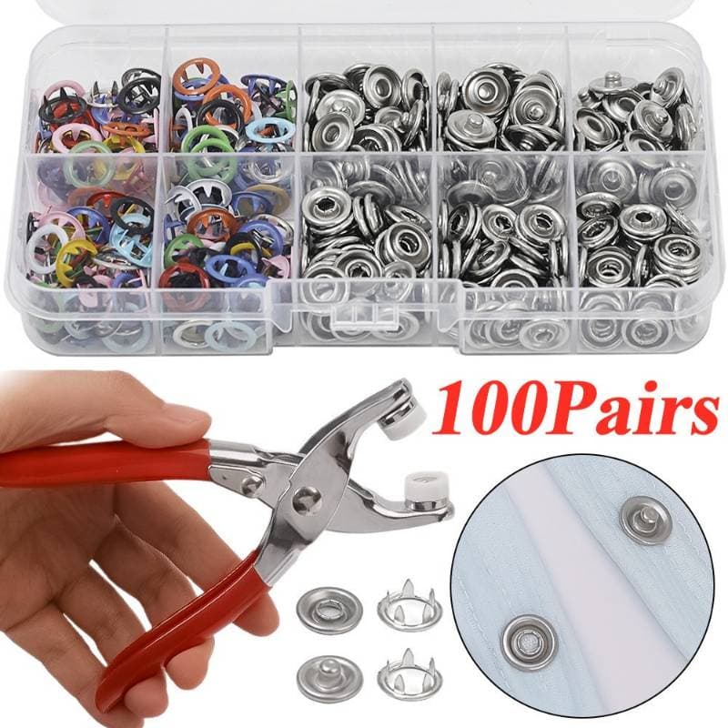 Snap Button Tool Kit With 100 Pcs Color Button Box Free(বক্স সহ ১০০ সেট কালার বোতাম ফ্রী) thumbnail 3