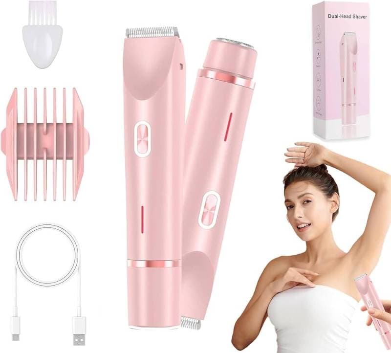 Rechargeable Dual-Head Waterproof Electric Shaver – Wet & Dry Use | Type-C Fast Charging
