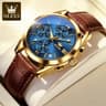 OLEVS Luxury Genuine Leather Strap Watch