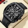 LIGE Luxe Black Quartz Watch
