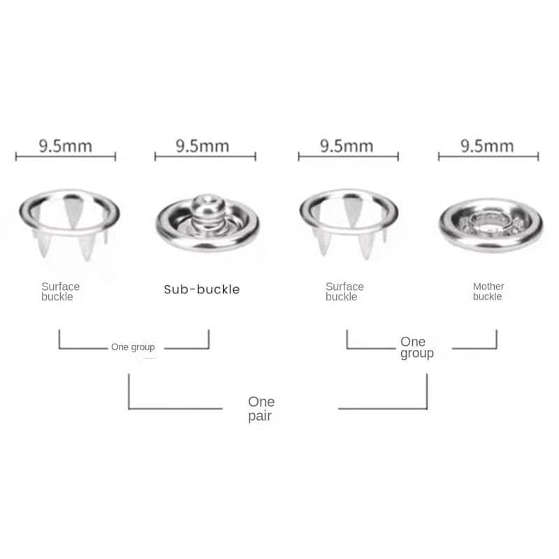 100 Pcs Button Silver ( ১০০ সেট সিলভার বোতাম বক্স  thumbnail 3