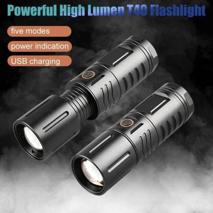 SUPER POWER RECHARGEABLE LED TORCH LIGHT WITH POWER BANK