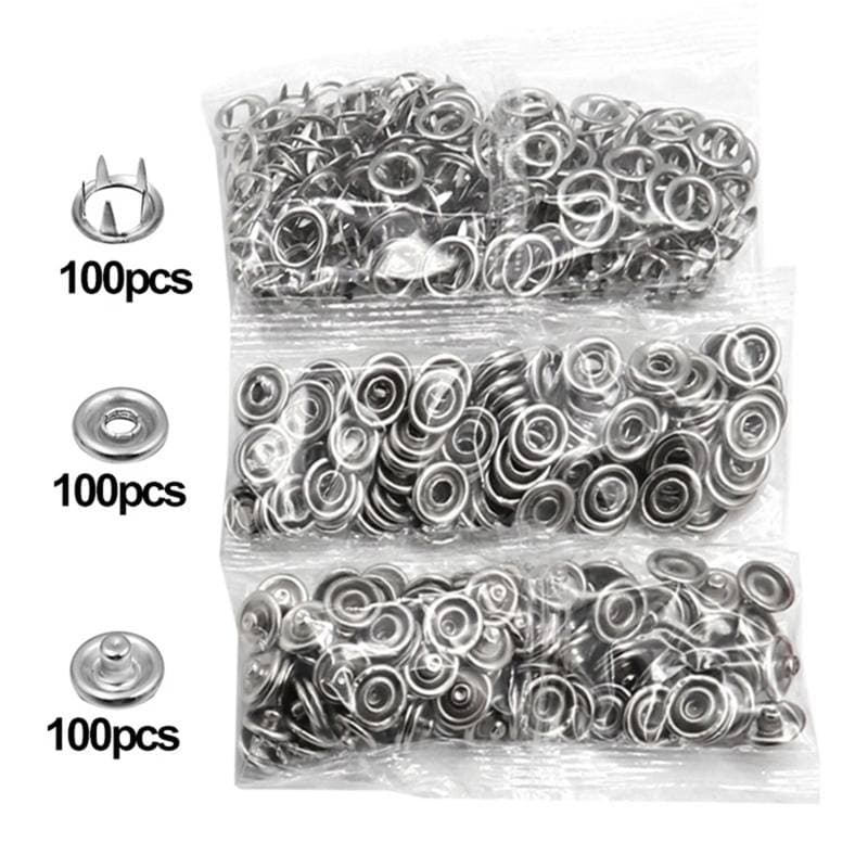 100 Pcs Button Silver ( ১০০ সেট সিলভার বোতাম বক্স  thumbnail 2
