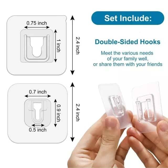 Multifunction Self Adhesive Rack Hook Double sided Adhesive (5Pcs) thumbnail 3