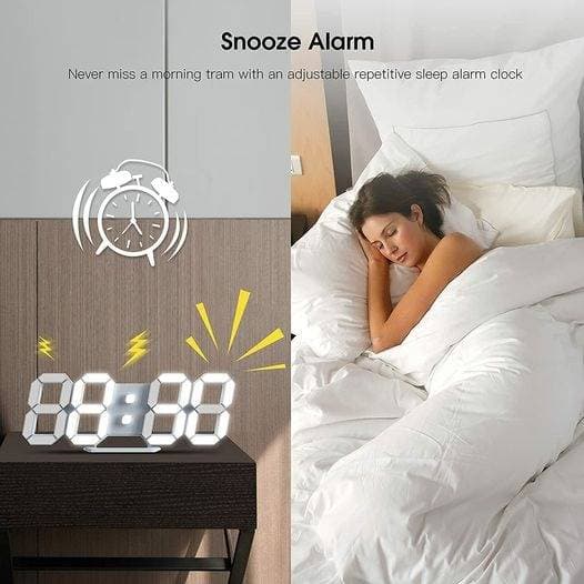 3D LED Digital Wall Alarm Clock  thumbnail 4