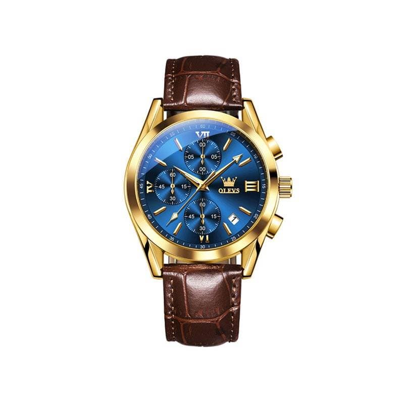 OLEVS Luxury Genuine Leather Strap Watch thumbnail 2