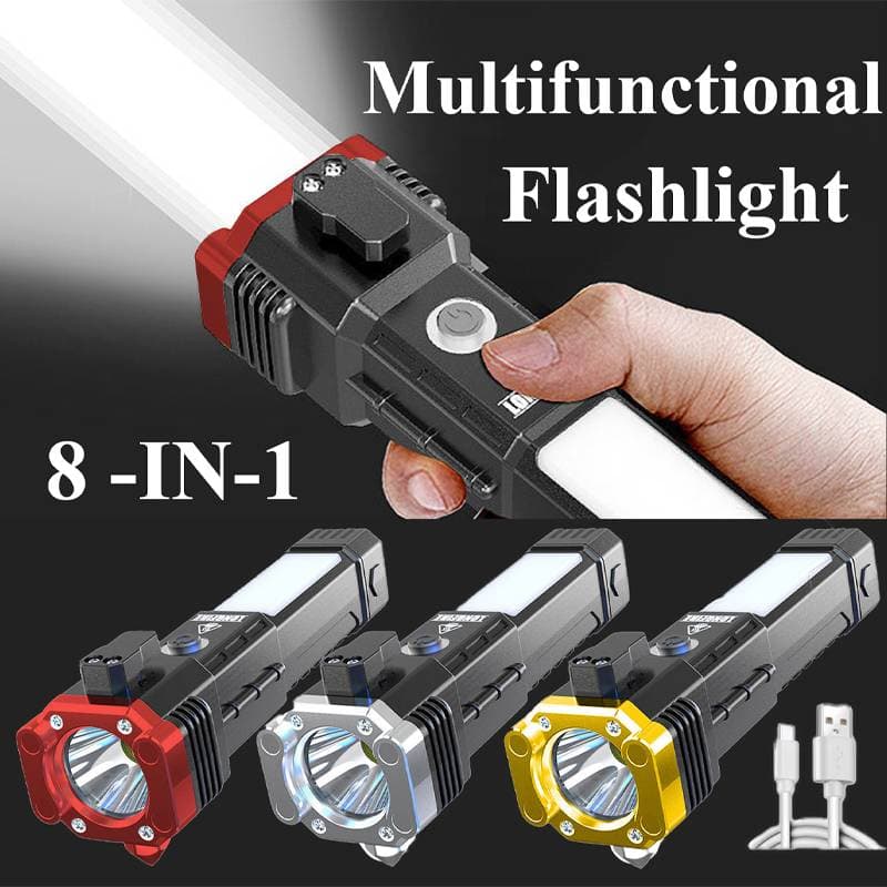 Portable Rechargeable Torch LED Flashlight With Power bank thumbnail 2
