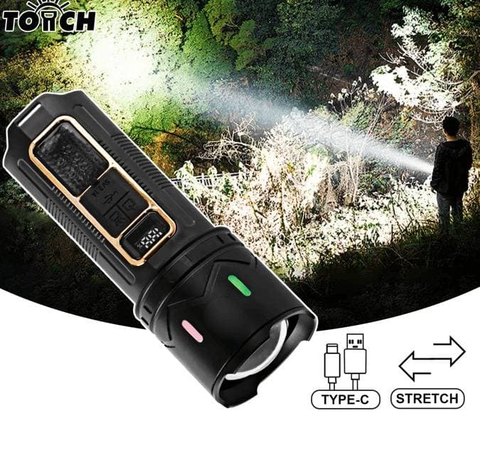 Powerful Digital Torch Zoom Light With Power Bank