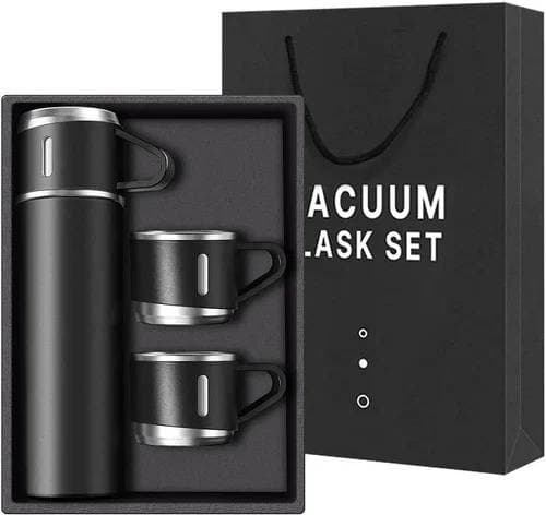3 in 1 Vacuum Insulated Thermal Flask With Cup Set thumbnail 2
