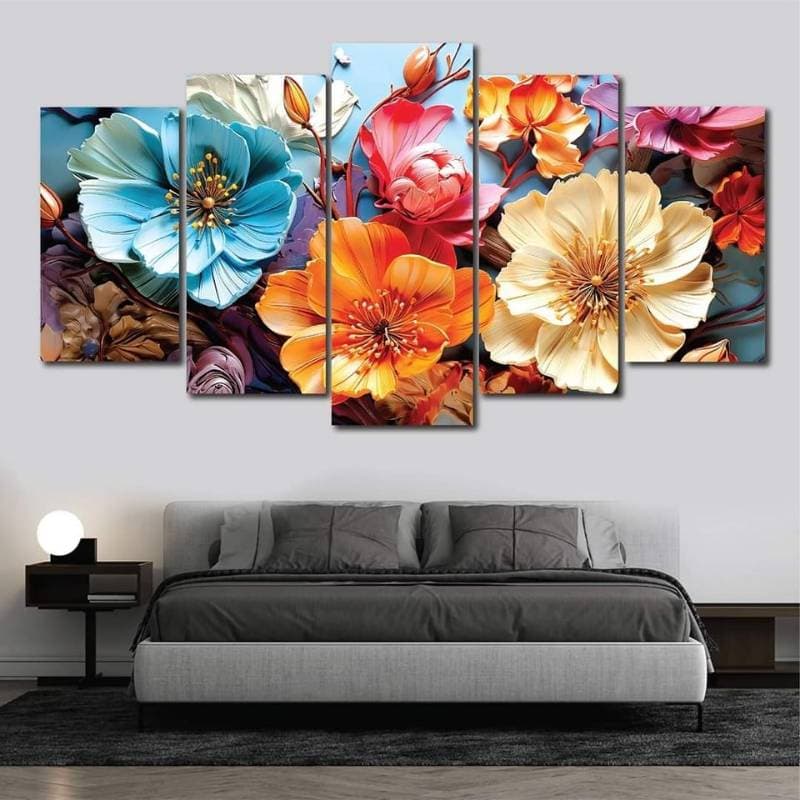 5 Part Flower Canvas- AM-C57