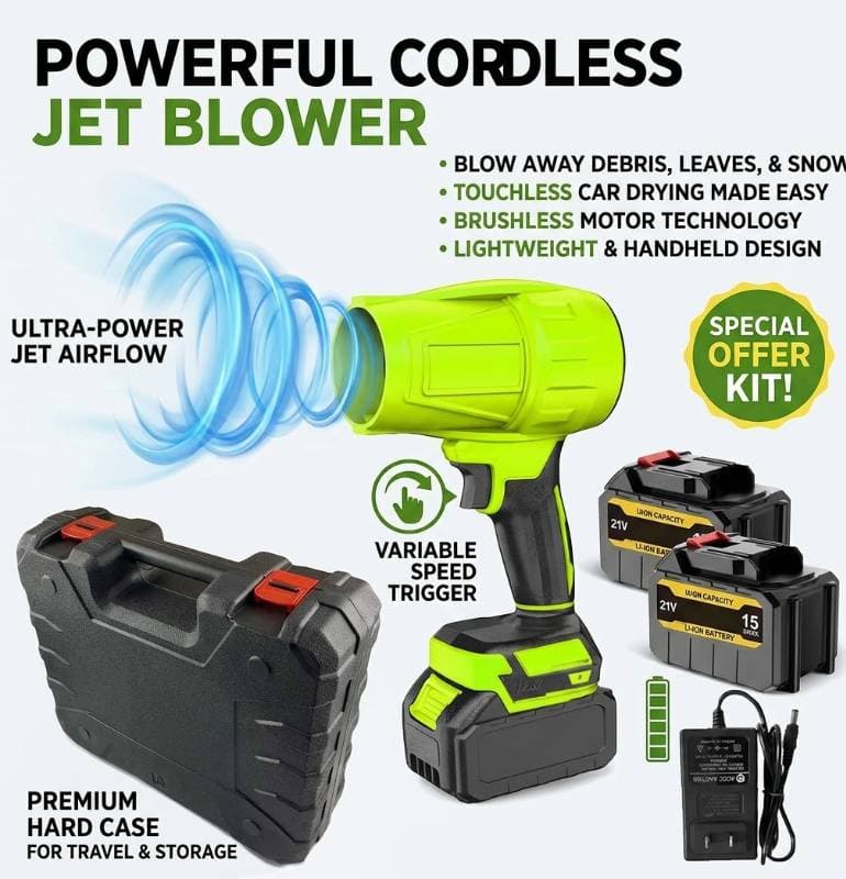 Powerful Cordless Turbo Jet Blower