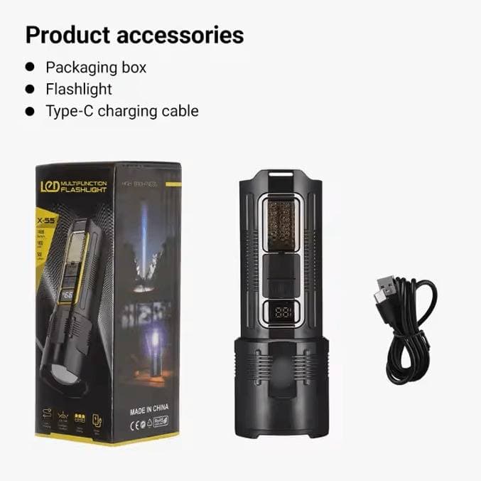 Powerful Digital Torch Zoom Light With Power Bank thumbnail 4