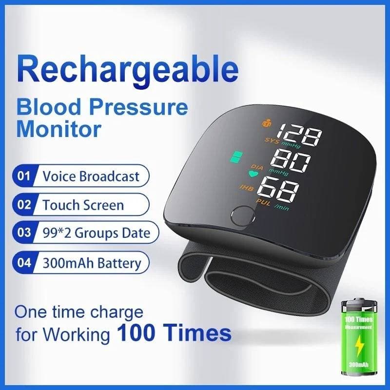 Digital  Automatic Rechargeable Touch Screen Wrist type Blood-Pressure Machine thumbnail 4