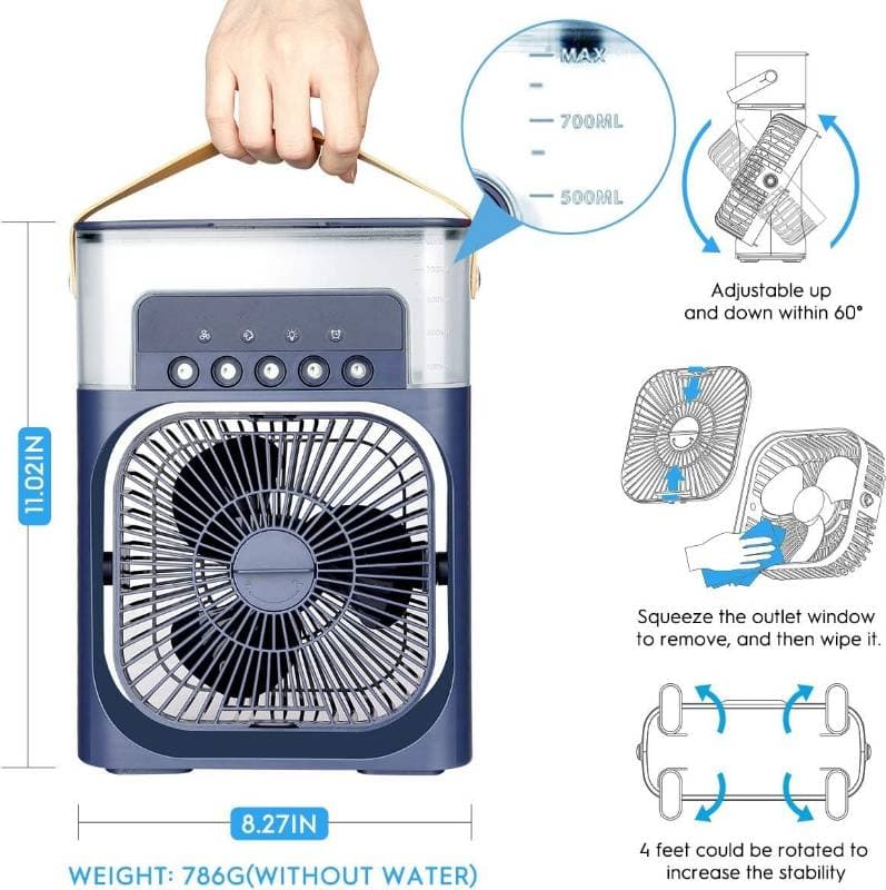 4 In 1 Portable Fan USB Personal Air Cooler Mini Air Conditioner thumbnail 2