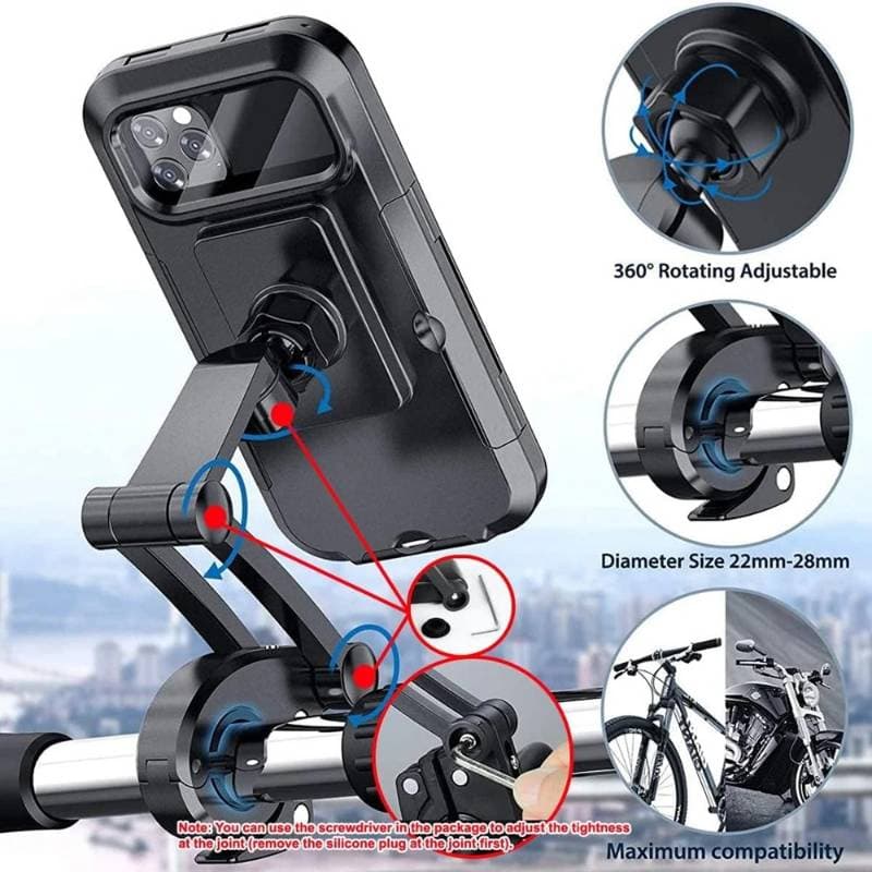 360° Adjustable Waterproof Bike Phone Holder Case thumbnail 4