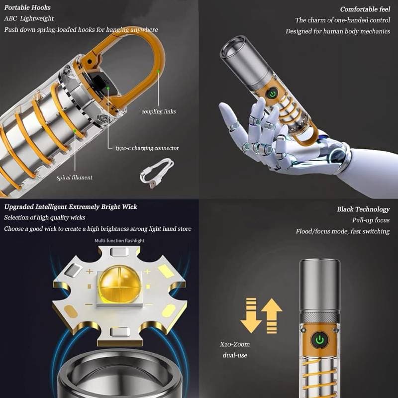  USB Rechargeable Camping Flashlight thumbnail 4