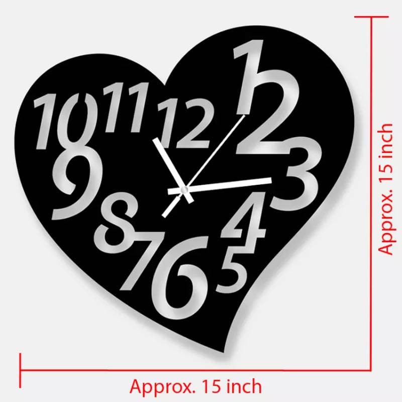 Love Shape Decorative Wall ClocK-1023 thumbnail 3