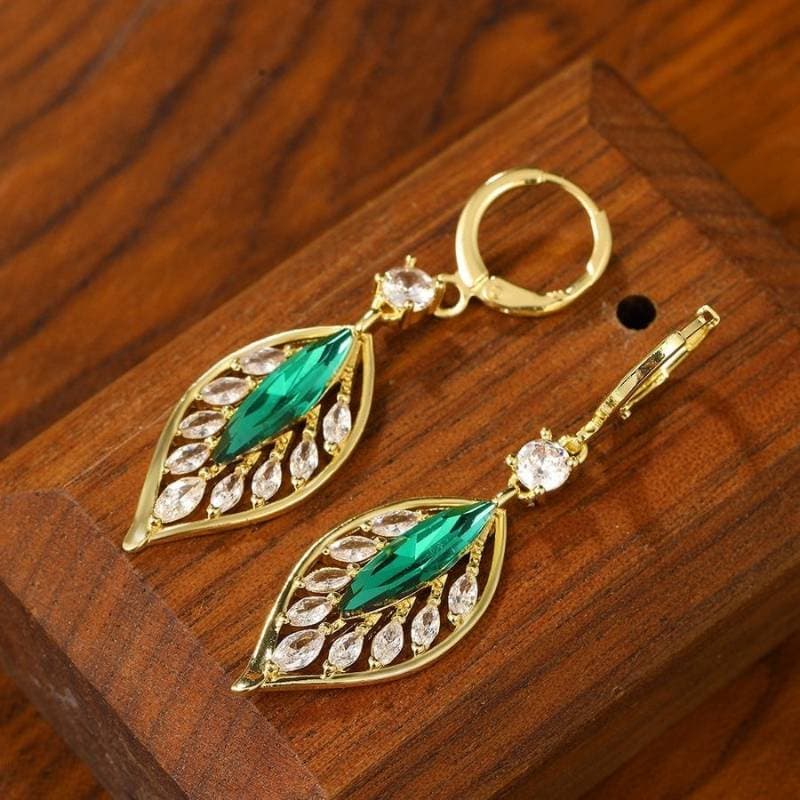 Gemstone Blue Leaf Zircon Ear Ring thumbnail 3