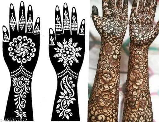 10Pcs-Mehendi Sticker Multiple Design – ঝামেলা ছাড়া পারফেক্ট ডিজাইন! thumbnail 4
