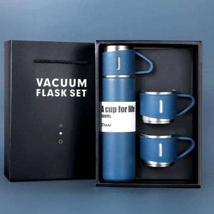 3 in 1 Vacuum Insulated Thermal Flask With Cup Set thumbnail 4