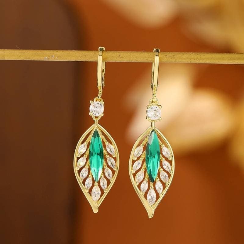 Gemstone Blue Leaf Zircon Ear Ring thumbnail 2