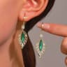Gemstone Blue Leaf Zircon Ear Ring