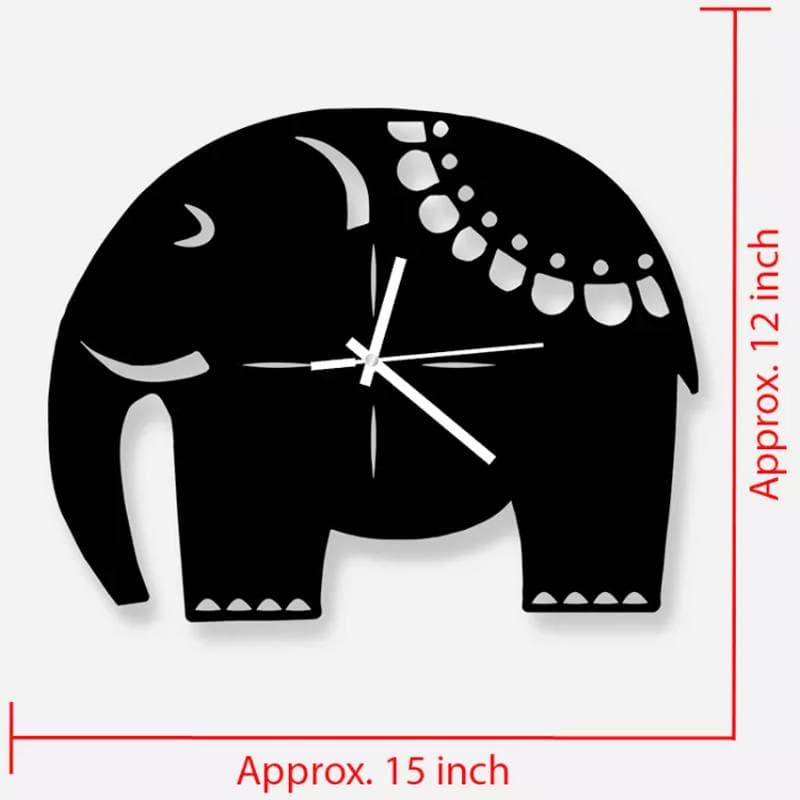 Elephant Decorative Wooden Board Wall Clock -1001 thumbnail 2