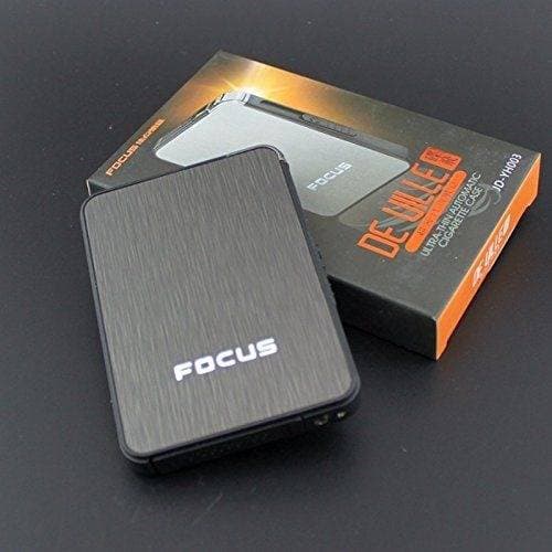 DE ULLIE- Ultra-thin Automatic Cigarette Case With Lighter 