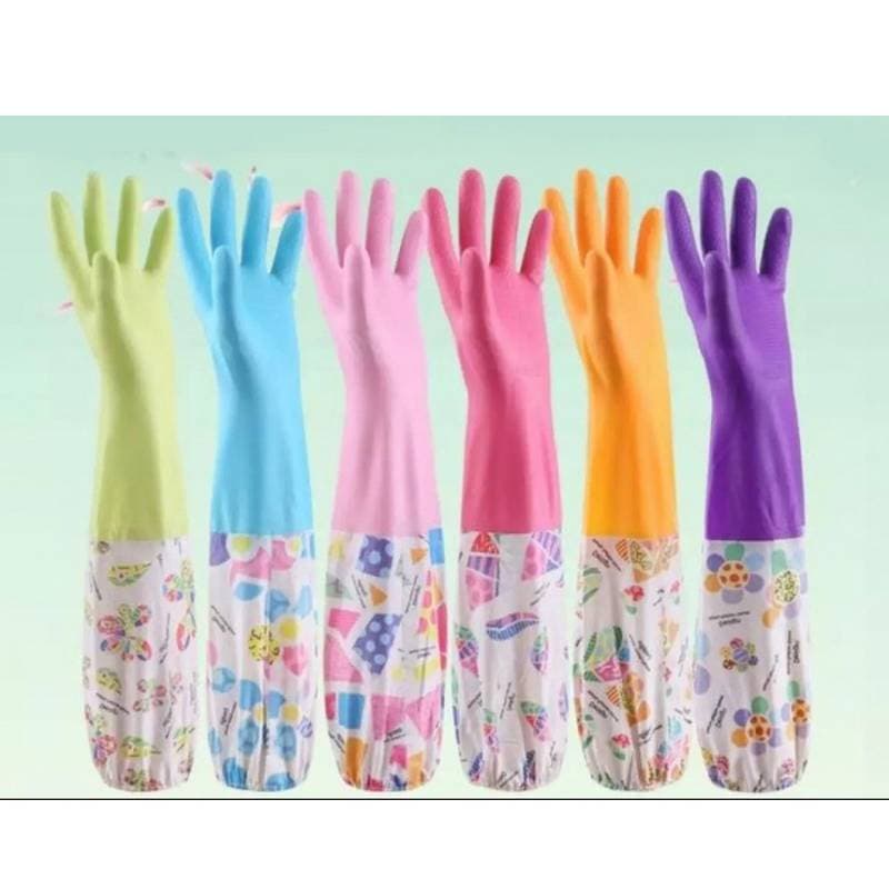 High Quality Full Hand Printed Dish Washing Gloves (1Pair) thumbnail 4