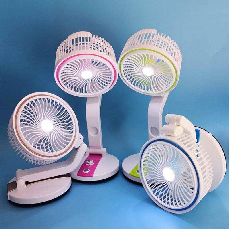 Rechargeable Folding LED Fan+Light