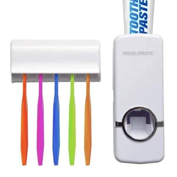 Toothpaste Dispenser With Brush Holder