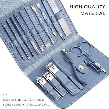 16 Pcs Manicure Set Stainless Steel Nail Clippers Kit & Pedicure thumbnail 3