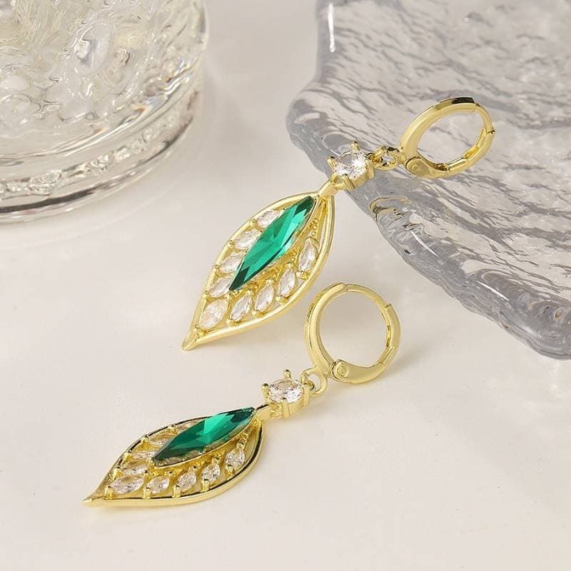 Gemstone Blue Leaf Zircon Ear Ring thumbnail 4