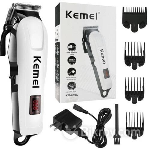 Kemei Km-809A Digital Rechargeable Electric Hair Cut Trimmer