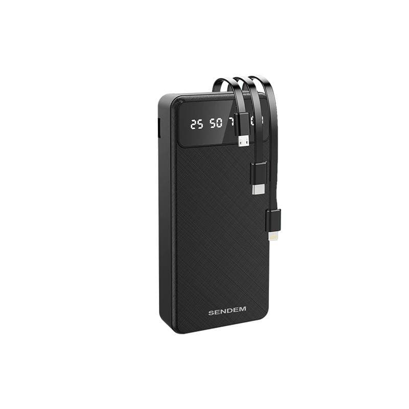 SENDEM 20000mah multifunctional power bank attached with 4 USB cable thumbnail 2