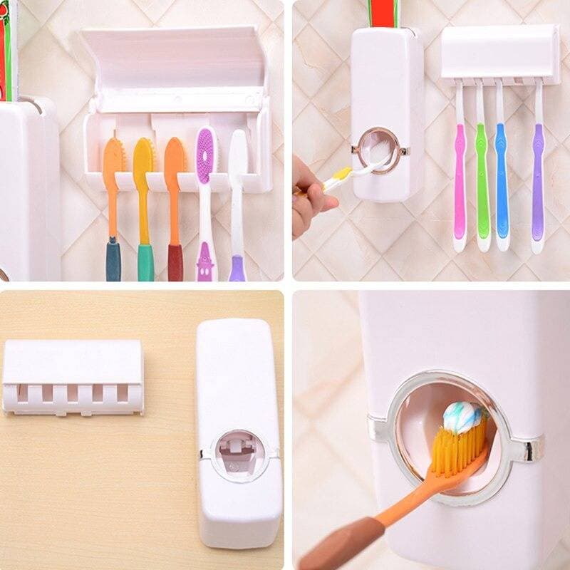 Toothpaste Dispenser With Brush Holder thumbnail 2