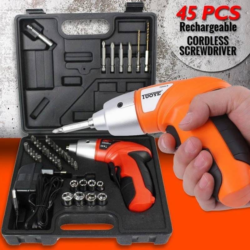 Rechargeable Cordless Screwdriver 45Pcs