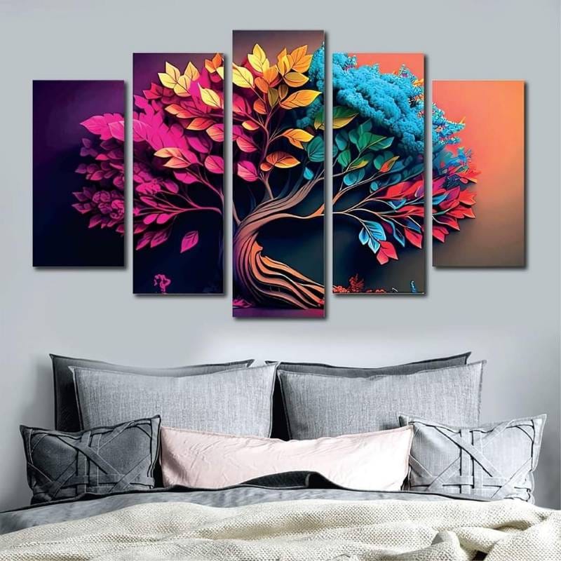 5 Part Flower Canvas- AM-C03