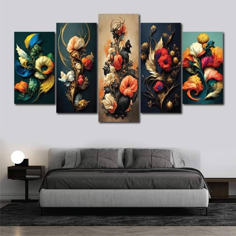 5 Part Flower Canvas- AM-C05