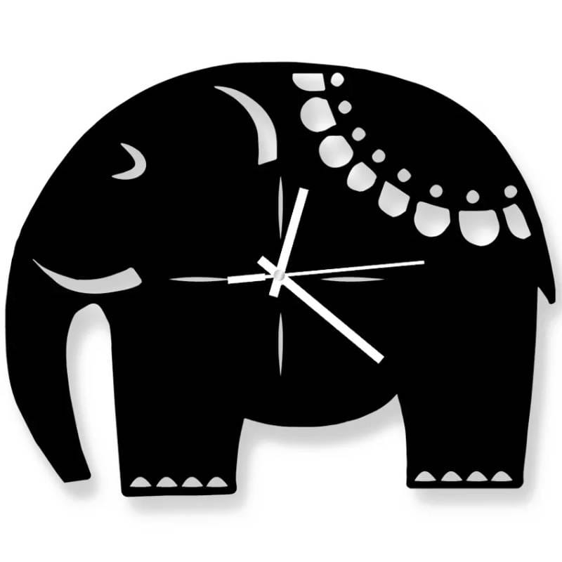 Elephant Decorative Wooden Board Wall Clock -1001