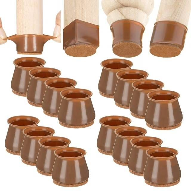 12 PCS Silicone Chair Leg Caps Felt Pads For Furniture