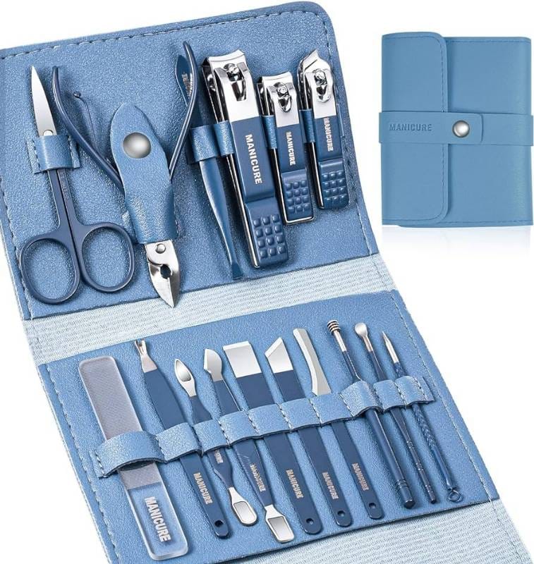 16 Pcs Manicure Set Stainless Steel Nail Clippers Kit & Pedicure
