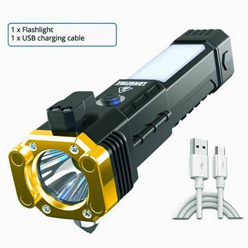 Portable Rechargeable Torch LED Flashlight With Power bank