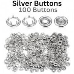 100 Pcs Button Silver ( ১০০ সেট সিলভার বোতাম বক্স 
