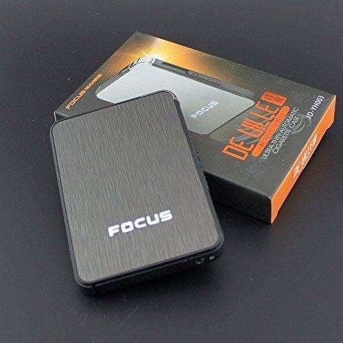 DE ULLIE- Ultra-thin Automatic Cigarette Case With Lighter 