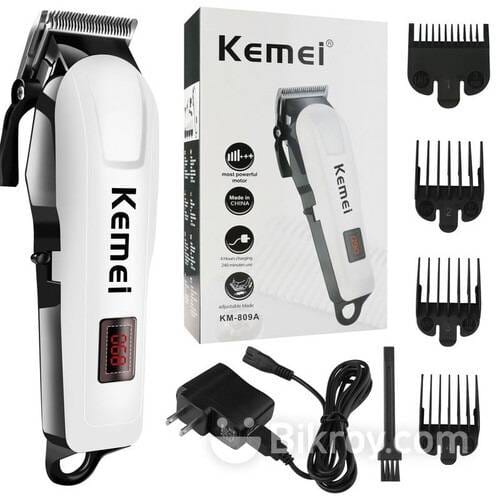 Kemei Km-809A Digital Rechargeable Electric Hair Cut Trimmer